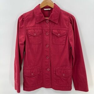 CAbi Cabana Red Blazer Button Front Jacket Style # 208 Size Medium